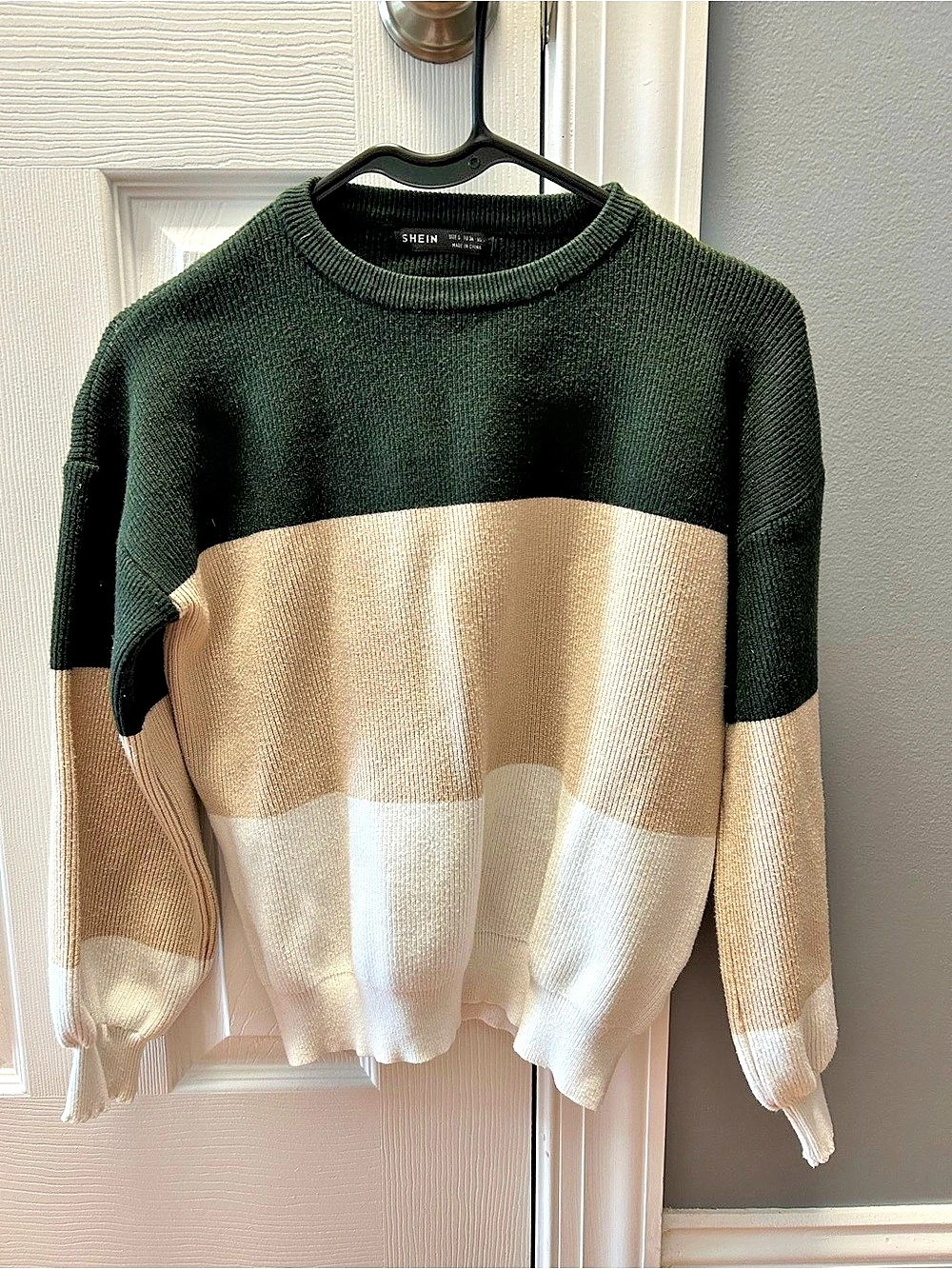 SHEIN Color Block Crewneck Sweater, fits like XS